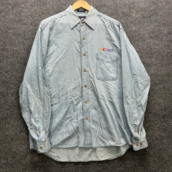 CYRK Clothing Company Other - CYRK Clothing Denim Shirt Men's Size L Blue Long Sleeve Button Up NASCAR